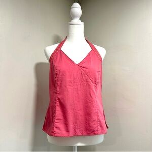 Y2K Embroidered Trim Halter Top